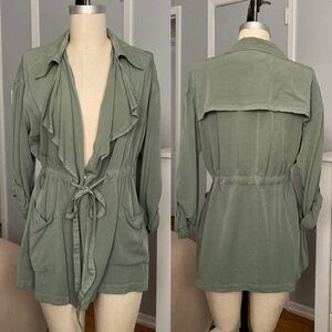 Womens Love Tree green wrap tie jacket in size M